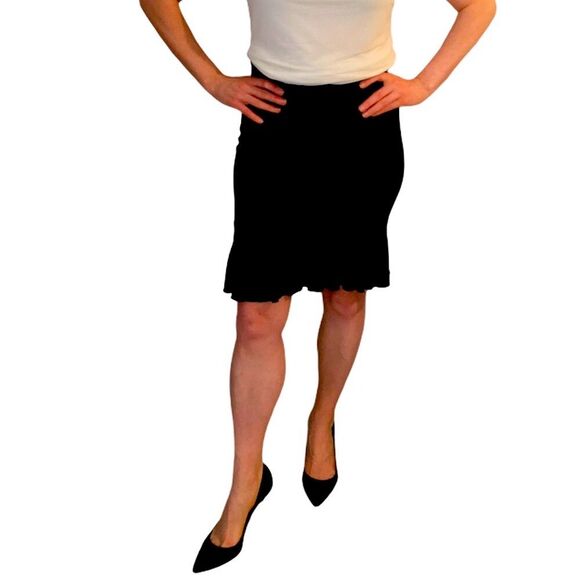 Black Max Studio Embroidered Flutter Skirt - Picture 2 of 14